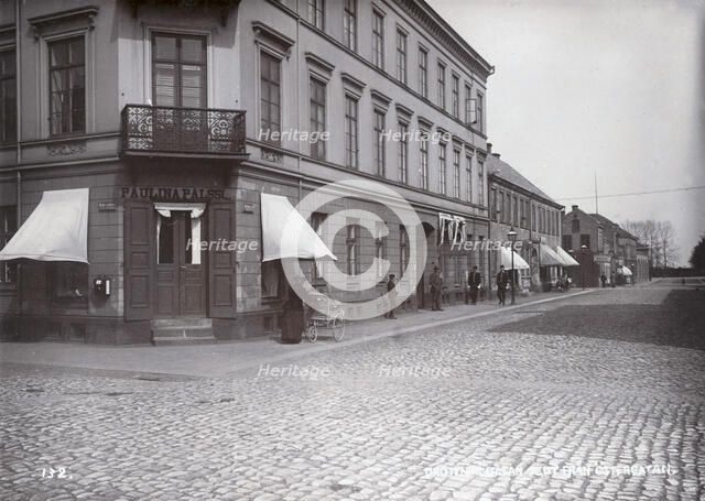 People walking on Queen's street, Landskrona, Sweden, 1900. Artist: Borg Mesch