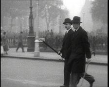 People Walking to the Houses of Parliament, 1936. Creator: British Pathe Ltd