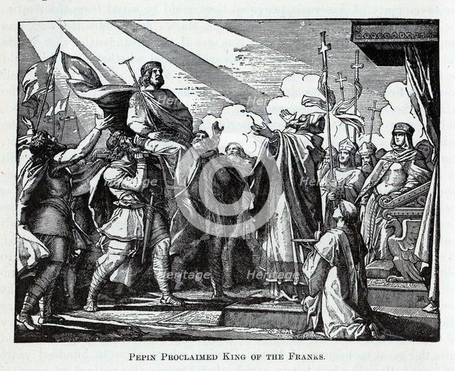 Pepin Proclaimed King of the Franks, 1882. Artist: Anonymous  