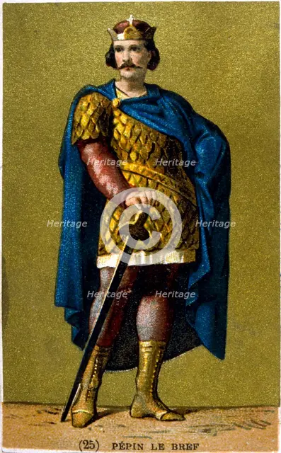 Pepin the Short, King of the Franks from 751, 19th century. Artist: Anon