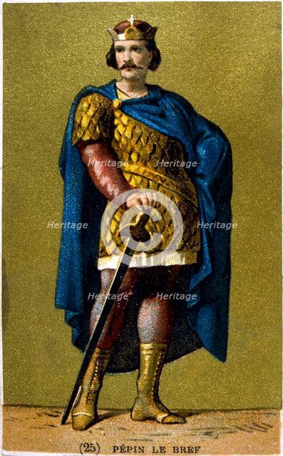 Pepin the Short, King of the Franks from 751, 19th century. Artist: Anon