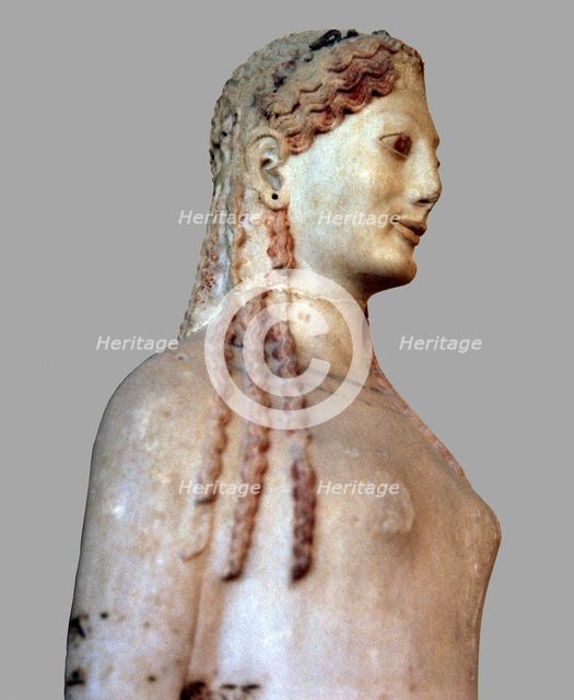 Peplos Kore. Marble with traces of polychrome.
