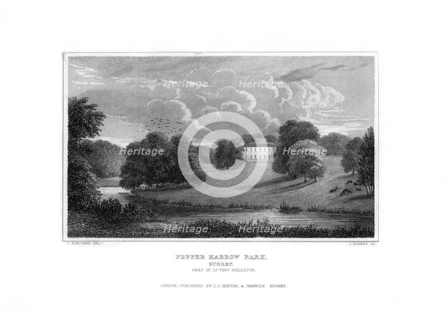 Pepper Harrow Park, near Guildford, Surrey, 1829.Artist: J Rogers