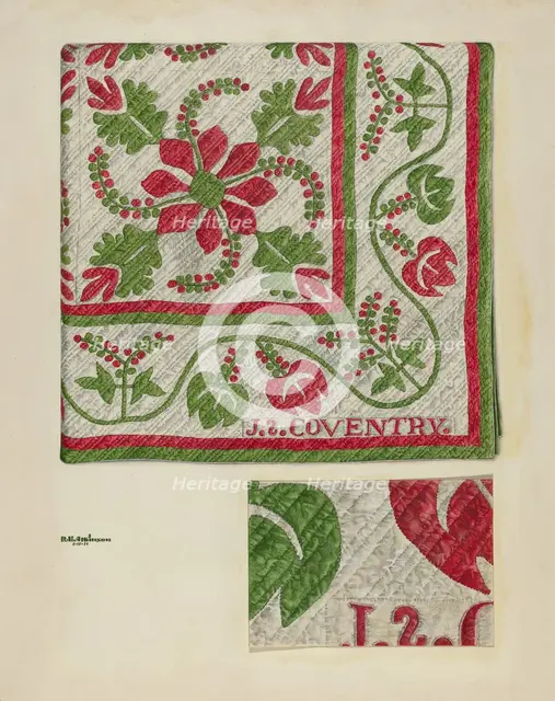 Pepperberry Quilt, c. 1939. Creator: Ralph Atkinson.