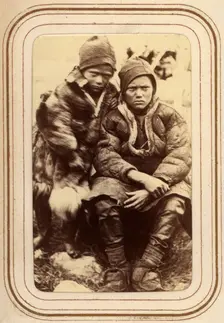 Per and Lotso Vannar's sons, Sjokksjokk's Sami village, Jokkmokk's son, 1868. Creator: Lotten von Duben