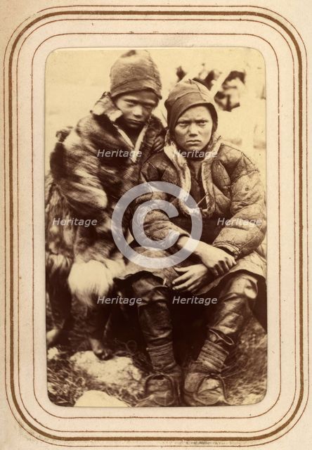 Per and Lotso Vannar's sons, Sjokksjokk's Sami village, Jokkmokk's son, 1868.  Creator: Lotten von Duben.