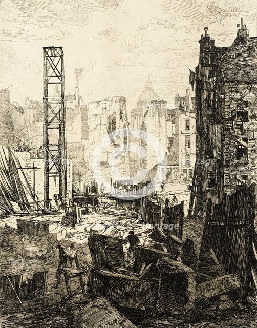 Percement du Boulevard St.-Germain, 1863. Creator: Maxime Lalanne.