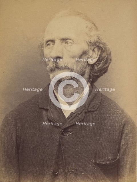Percheron. Auguste. 56 ans, né à Poitier (Nièvre). écrivain public. Anarchiste. 21/3/94., 1894. Creator: Alphonse Bertillon.