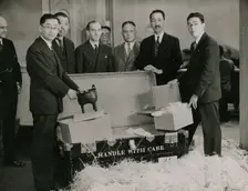 Percival David, Exhibition Director; Zheng Tianxin (Dr F.T. Cheng), Special Commissioner...1935. Creator: Topical Press Agency