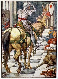 Percival Obtains the Shield of the Beating Heart 1911. Creator: Unknown
