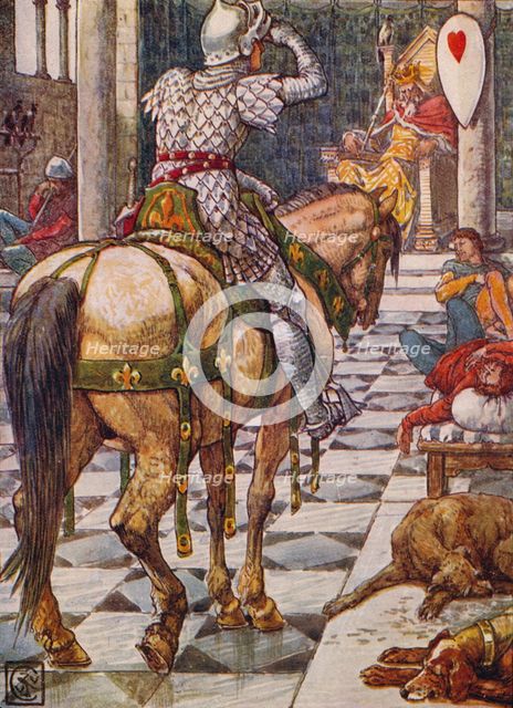 'Percival Obtains the Shield of the Beating Heart', 1911.  Artist: Walter Crane.