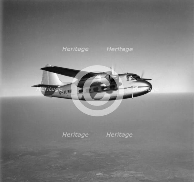 Percival P-50 Prince 2 G-ALWH in flight over Falconwood, Bromley, Kent, 1950. Artist: Unknown.