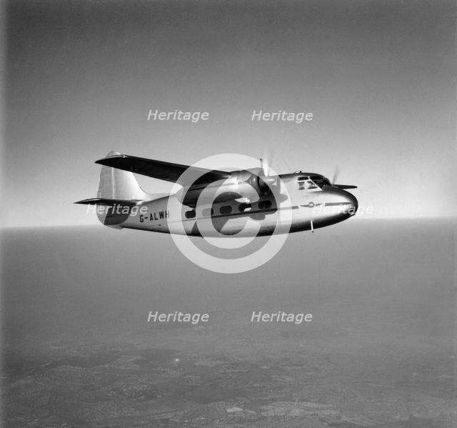 Percival P-50 Prince 2 G-ALWH in flight over Falconwood, Bromley, Kent, 1950. Artist: Unknown.