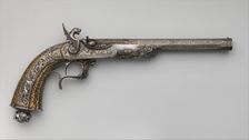 Percussion Exhibition Pistol, French, dated 1851. Creators: Lepage Moutier, Antoine Vechte, Léopold Bernard