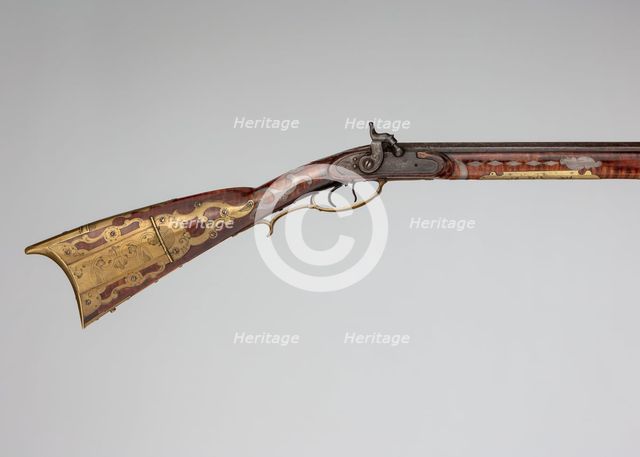 Percussion Longrifle, American, Franklin Township, Adams County, Pennsylvania, ca. 1835-1840. Creator: John Settel.