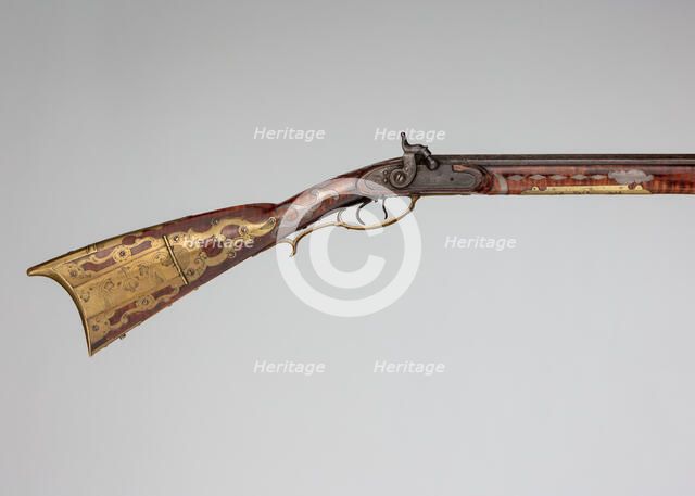 Percussion Longrifle, American, Franklin Township, Adams County, Pennsylvania, ca. 1835-1840. Creator: John Settel.