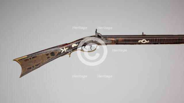 Percussion Longrifle, American, Huntingdon County, Pennsylvania, ca. 1840-50. Creator: Joseph Douglass.