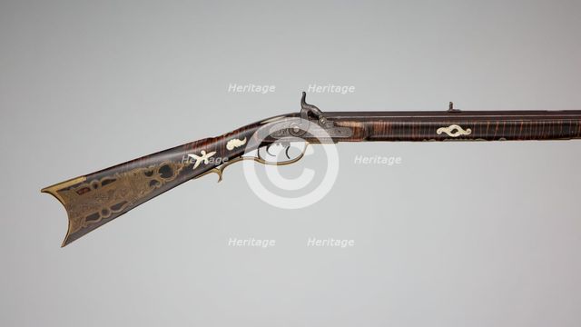 Percussion Longrifle, American, Huntingdon County, Pennsylvania, ca. 1840-50. Creator: Joseph Douglass.