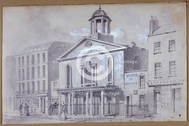 Percy Chapel, Charlotte Street, Fitzroy Square, London, 1857.                              Artist: Anon