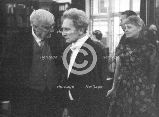 Percy Grainger and Ralph Vaughan Williams, Cecil Sharp House, London, 1958. Artist: Eddis Thomas