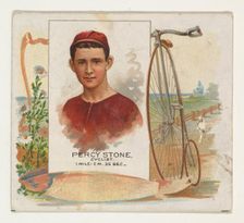 Percy Stone, Cyclist, from World's Champions, Second Series (N43) for Allen & Ginter Cigar..., 1888. Creator: Allen & Ginter