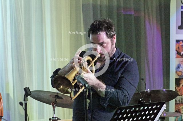 Percy Pursglove, Sara Colman Band, Watermill Jazz Club, Dorking, Surrey, 28 Jan 2020. Creator: Brian O'Connor.
