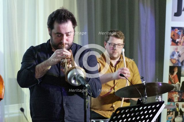 Percy Pursglove, Sara Colman Band, Watermill Jazz Club, Dorking, Surrey, 28 Jan 2020. Creator: Brian O'Connor.