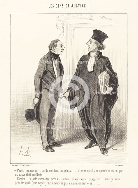 Perdu, monsieur... perdu sur tous les points..., 1845. Creator: Honore Daumier.