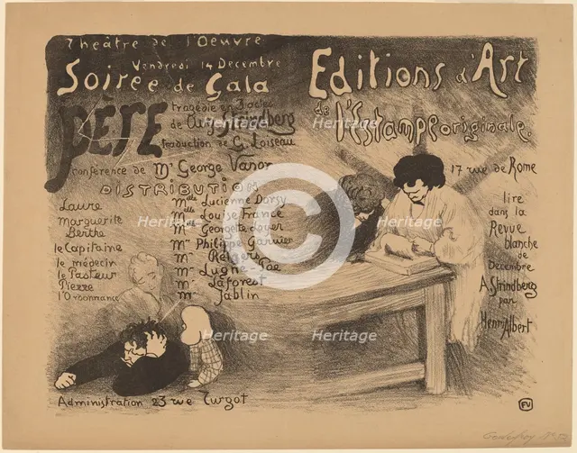 Père: tragédie in 3 actes de Aug. Strindberg, 1894.  Creator: Félix Vallotton.
