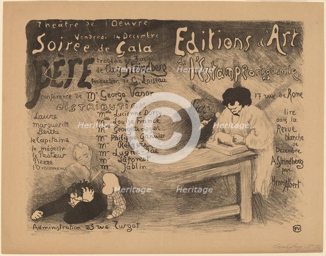Père: tragédie in 3 actes de Aug. Strindberg, 1894.  Creator: Félix Vallotton.