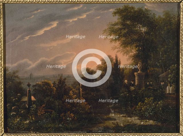 Pere-Lachaise cemetery, around 1820, current 20th arrondissement, between 1815 and 1825. Creator: Unknown.