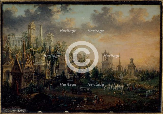 Pere-Lachaise cemetery, current 20th arrondissement, 1835. Creator: Jean Francois Lebelle.