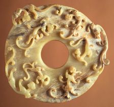 Perforated Disk (Bi) with Dragons, between c.1550 and c.1644. Creator: Unknown