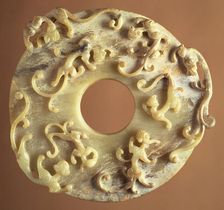 Perforated Disk (Bi) with Dragons, between c.1550 and c.1644. Creator: Unknown