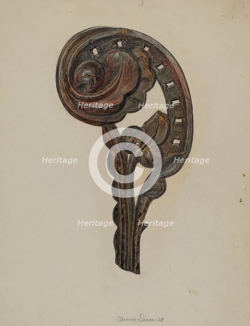 Perforated Scroll, 1938. Creator: Clarence Secor.