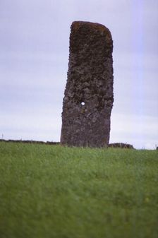 Perforated standing stone, North Ronaldsay. Orkney, 20th century. Artist: CM Dixon