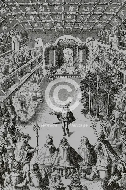 Performance of a court spectacle before King Henri III, (1551-1589) and his court..., 1581 (1878).  Creator: Unknown.