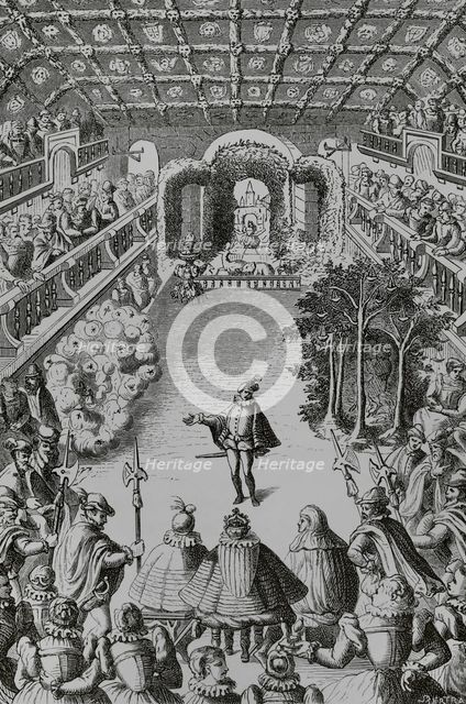Performance of a court spectacle before King Henri III, (1551-1589) and his court..., 1581 (1878).  Creator: Unknown.