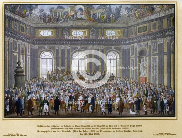 Performance of "The Creation" in the Festival Hall of the Vienna University on 27 March 1809... Creator: Wigand, Balthasar (1770-1846).