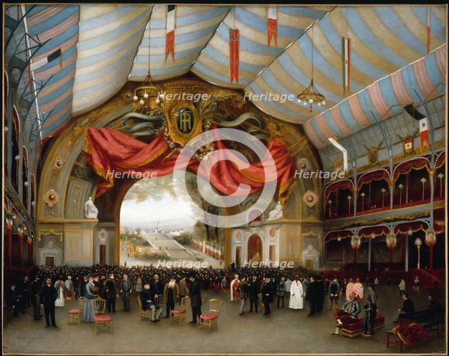 Performance of the "Triumphal Ode" to the glory of the Republic..., September 19, 1889. Creator: Lavialle de Lameillere.