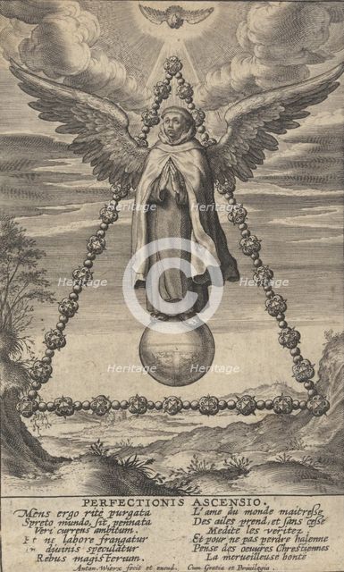 Perfectionis Ascensio, from The Life of Saint John of the Cross, 1622-24. Creator: Anton Wierix.