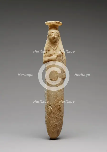 Perfume Bottle in the Form of a Woman, 575-550 BC. Creator: Unknown.