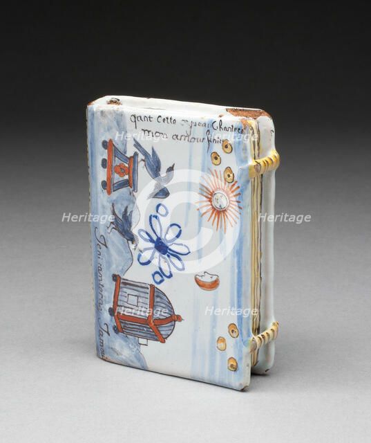 Perfume Flask in the form of a Book, France, c. 1780. Creator: Unknown.