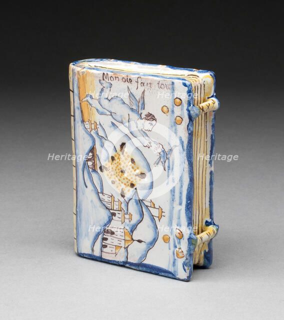 Perfume Flask in form of a Book, France, c. 1750/1800. Creator: Unknown.