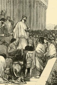 Pericles Delivering the Funeral Oration Over the Athenians 1890. Creator: Unknown
