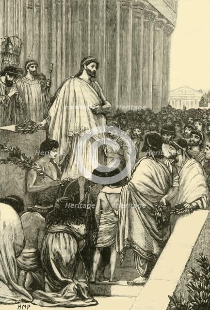 'Pericles Delivering the Funeral Oration Over the Athenians', 1890.   Creator: Unknown.