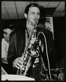 Perico Sambeat playing alto saxophone at The Fairway, Welwyn Garden City, Hertfordshire, 1996. Creator: Denis Williams