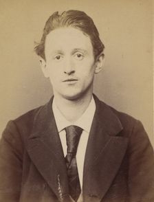Perot. Gaston, Auguste. 22 ans, né à Paris XVllle. Journalier. Anarchiste. 4/3/94. , 1894. Creator: Alphonse Bertillon