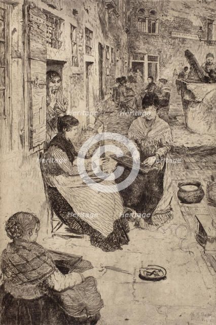 Perleria, (bead stringers), 1882. Creator: Otto Henry Bacher.