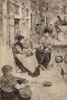 Perleria, (bead stringers), 1882. Creator: Otto Henry Bacher